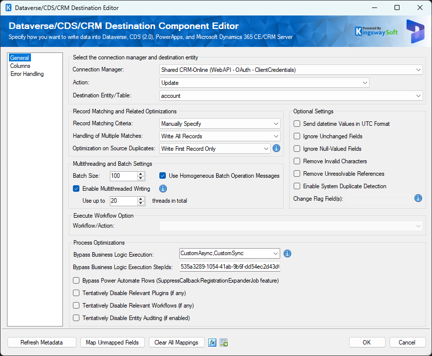 CRM Destination Component - General